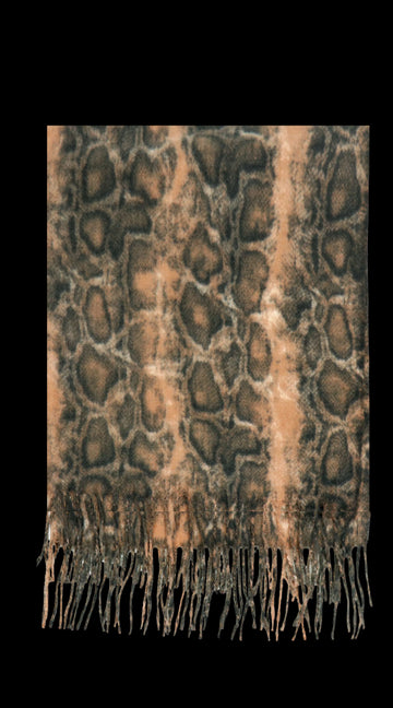 Azade Κασκόλ Snake Print με Κρόσσια